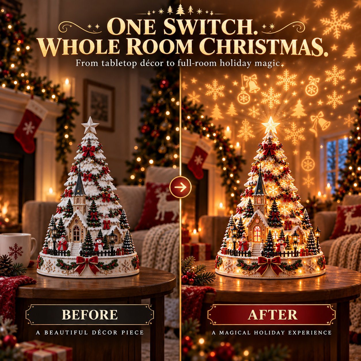 Magic Tree Centerpiece Christmas Village Lightscape Tree - 3D Village Tabletop Decor β shanedls
